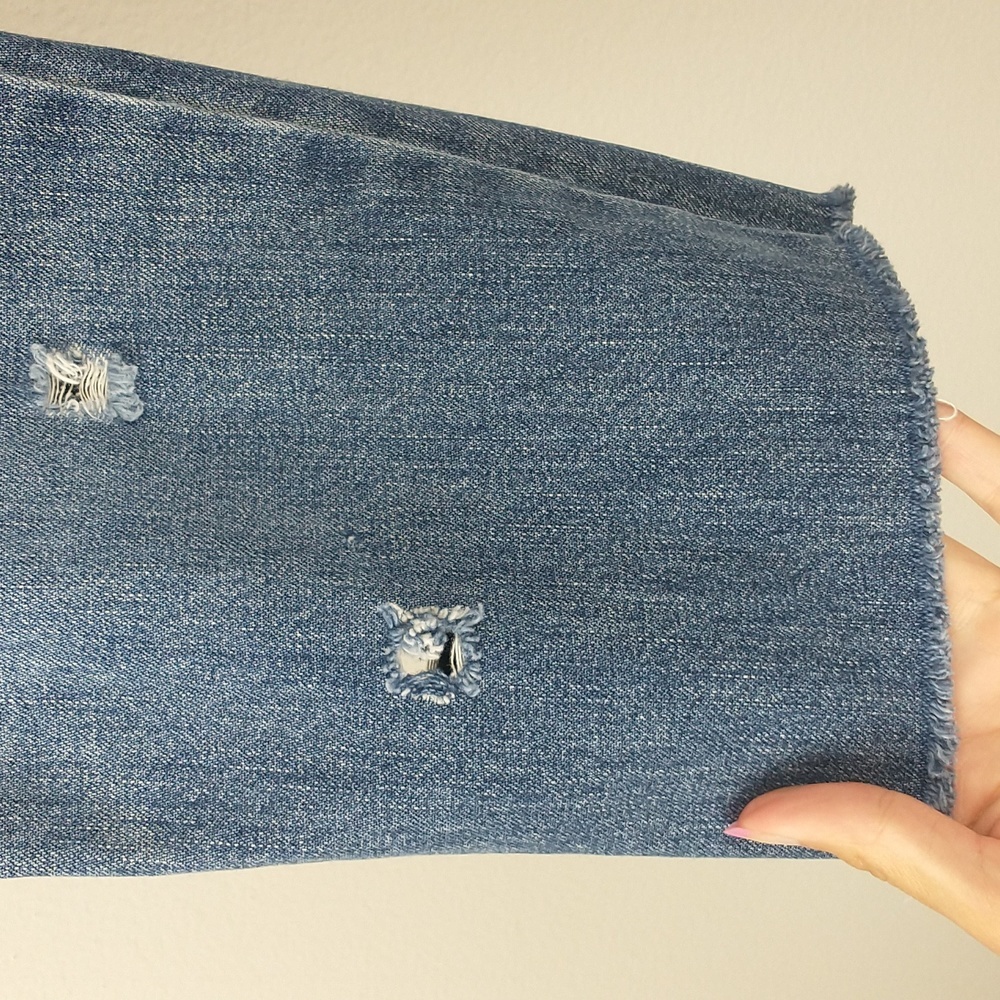 Y2K Vintage Abercrombie & Fitch Womens Cut Off Raw Waist Crop Button Fly Jeans 4 - Picture 6 of 13